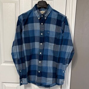 Hollister Blue Plaid Button-Down Shirt